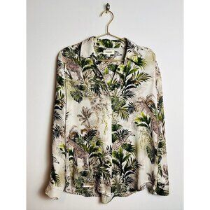 l'agence silk blouse xs Antique White Safari 100 % Silk Long sleeve Button Down